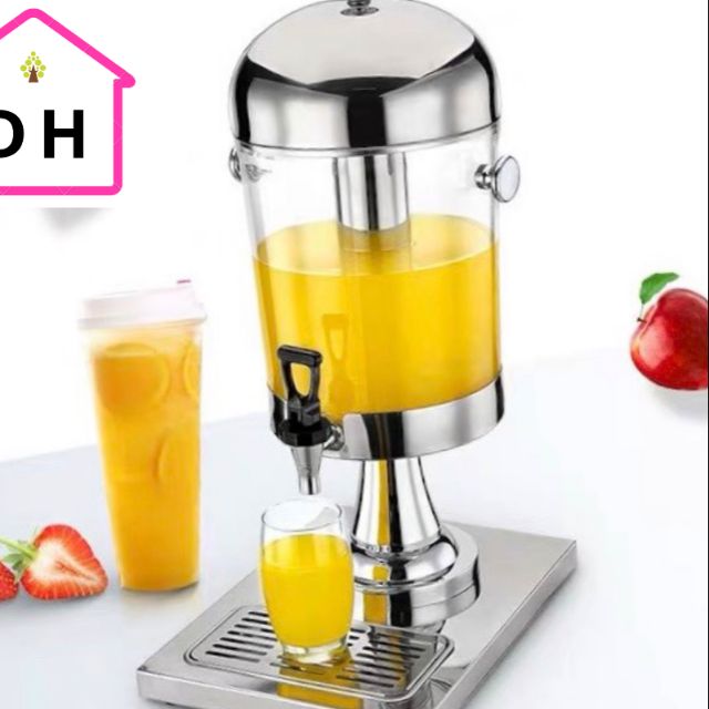 Bình đựng nước ép hoa quả trái cây, nước ngọt, cafe chân inox 8 lít