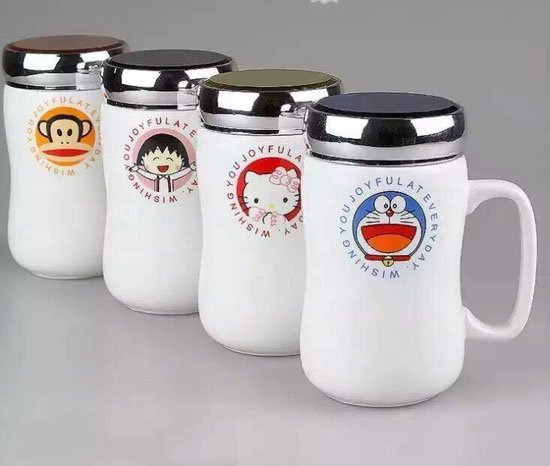 Ca Sứ Giữ Nhiệt Nắp Kiếng Dung Tích 300ml