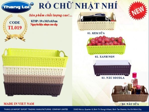 Rổ chữ nhật nhí