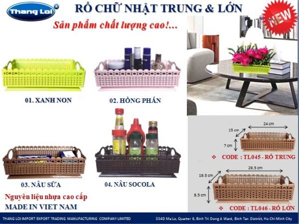 Rổ chữ nhật trung